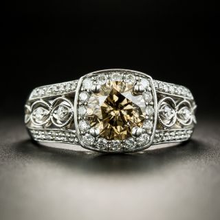 Estate 1.51 Carat Natural Cognac Diamond Ring- GIA - 3