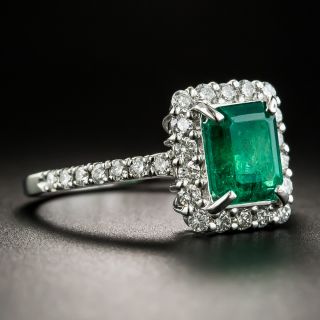 Estate 1.52 Carat Emerald and Diamond Ring