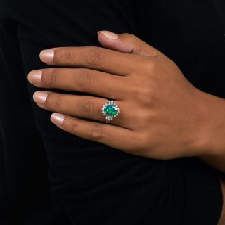 Estate 1.53 Carat Black Opal and Diamond Ring