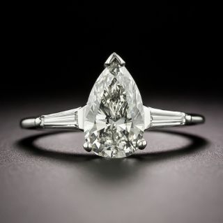 Estate 1.55 Carat Pear-Shaped Diamond Solitaire Engagement Ring - GIA J SI1 - 3