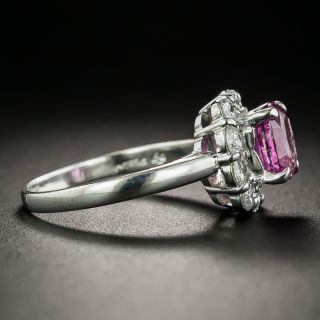 Estate 1.56 Carat Pink Sapphire and Diamond Halo Ring