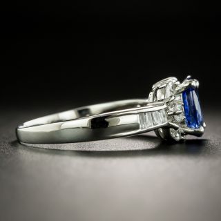 Estate 1.58 Carat Ceylon Sapphire Diamond Platinum Ring