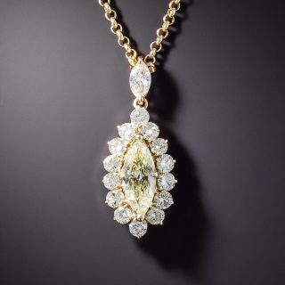 Estate 1.59 Carat Marquise Diamond Pendant  - GIA - 3