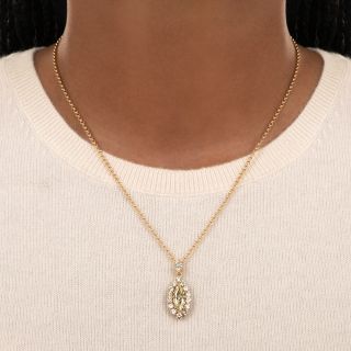 Estate 1.59 Carat Marquise Diamond Pendant  - GIA