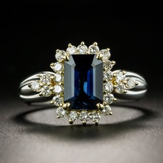 Estate 1.65 Carat No-Heat Australian Sapphire and Diamond Ring - 2