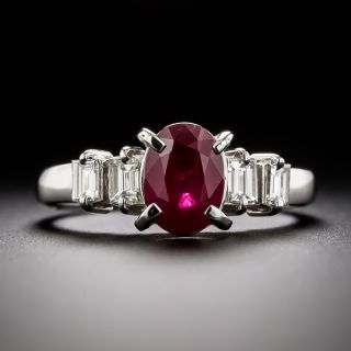 Estate 1.68 Burmese Ruby and Diamond Ring - 3