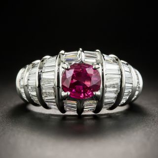 Estate 1.68 Carat Burmese Ruby and Diamond Ring - 1