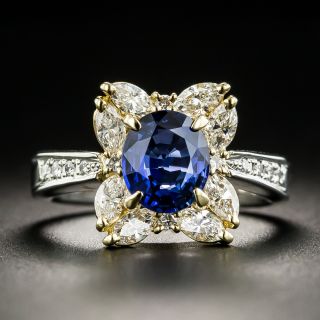 Estate 1.71 Carat Sapphire and Diamond Ring - 1
