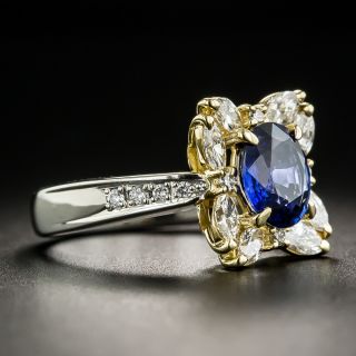 Estate 1.71 Carat Sapphire and Diamond Ring