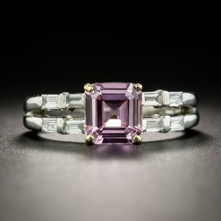 Estate 1.73 No Heat Pink Sapphire and Diamond Ring - 2