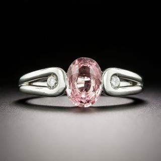  Estate 1.75 Carat Padparadscha Sapphire and Diamond Ring - 2