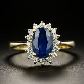 Estate 1.75 Carat Sapphire and Diamond Halo Ring - 3