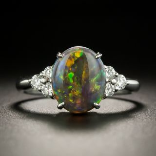 Estate 1.76 Black Opal Diamond Ring - 2
