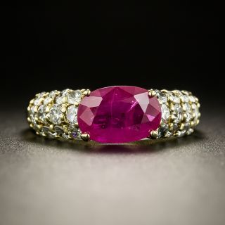 Estate 1.77 Carat Burmese Ruby And Diamond Ring - GIA - 3