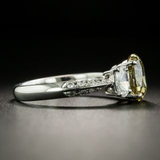 Estate 1.78 Carat Natural Fancy Brownish Yellow Oval Diamond Engagement Ring - GIA