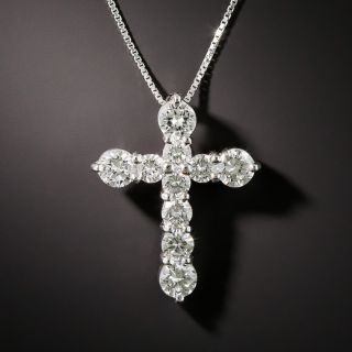 Estate 1.80 Carat Total Weight Diamond Cross  - 1