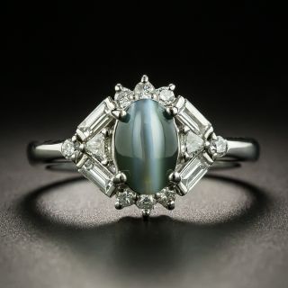Estate 1.82 Carat Cat's Eye Chrysoberyl and Diamond Ring - 2