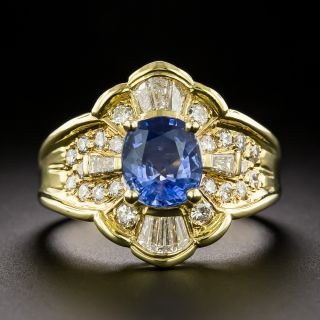 Estate 1.82 Carat Ceylon Sapphire and Diamond Ring - GIA   - 2