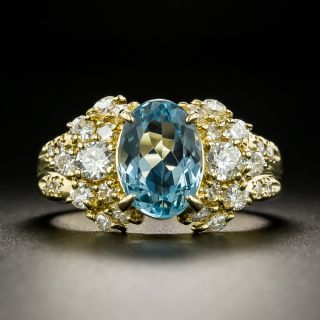 Estate 1.83 Carat Aquamarine and Diamond Ring - 2