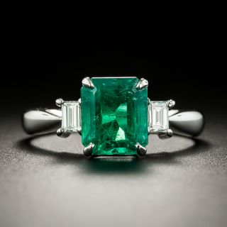 Estate 1.90 Carat Colombian Emerald and Diamond Ring  - 1