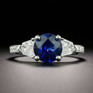 Estate 1.91 Carat Sapphire and Diamond  Ring - GIA - 3