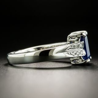 Estate 1.93 Carat Emerald-Cut Sapphire and Diamond Ring 