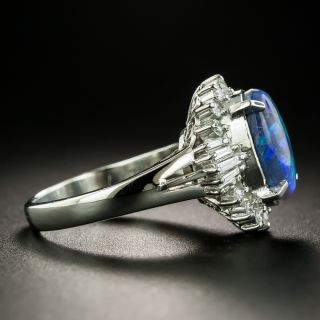 Estate 1.95 Carat Black Opal and Diamond Ring