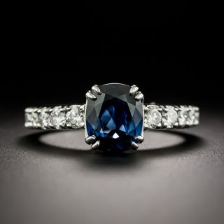 Estate 1.95 Carat No-Heat Sapphire and Diamond Ring - GIA - 1