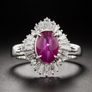 Estate 1.96 Carat Star Ruby and Diamond Ballerina Ring - 3