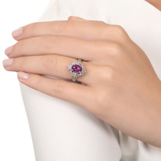 Estate 1.96 Carat Star Ruby and Diamond Ballerina Ring