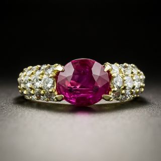 Estate 1.98 Carat Burmese Ruby and Diamond Ring - 2