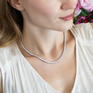 Estate 10.00 Carat Diamond Rivière Necklace