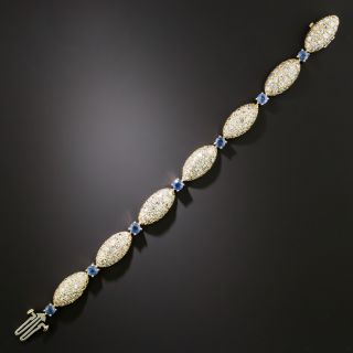 Estate 10.00 Carat Pavé Diamond and Sapphire Bracelet - 4
