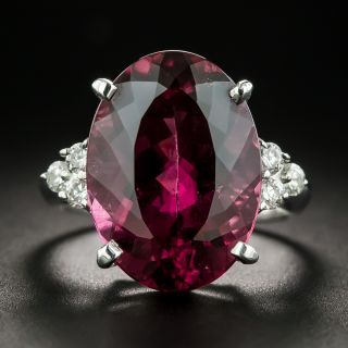Estate 11.78 Carat Pink Tourmaline and Diamond Ring - 2