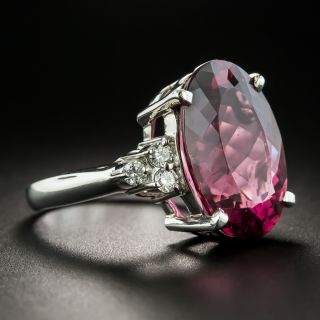 Estate 11.78 Carat Pink Tourmaline and Diamond Ring