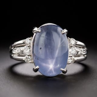 Estate 12.06 Carat Star Sapphire and Diamond Ring - 3