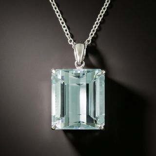 Estate 12.44 Carat Aquamarine Soliatire Necklace - 3