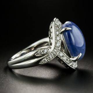 Estate 12.80 Carat No-Heat Ceylon Star Sapphire and Diamond Ring