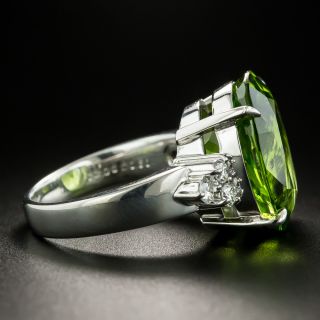 Estate 13.06 Carat Peridot and Diamond Ring
