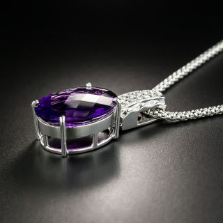 Estate 13.18 Carat Amethyst and Diamond Pendant
