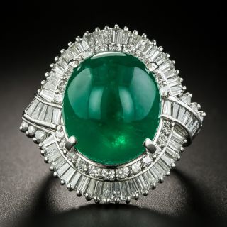 Estate 13.28 Carat Colombian Emerald and Diamond Cocktail Ring - 1