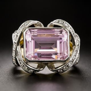 Estate 13.50 Carat Kunzite and Diamond Ring - 2
