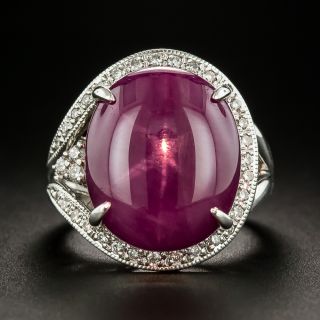 Estate 14.93 Carat Star Ruby and Diamond Ring - 1