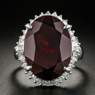 Estate 15.00 Carat Garnet and Diamond Cocktail Ring - 2