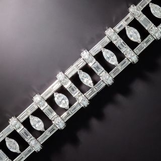 Estate 15.00 Carat Marquise and Baguette Diamond Bracelet - 2