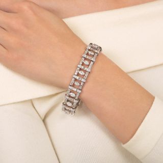 Estate 15.00 Carat Marquise and Baguette Diamond Bracelet