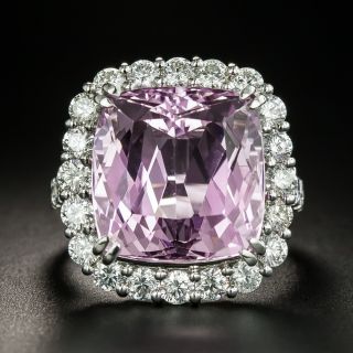 Estate 15.43 Carat Kunzite and Diamond Ring - 2