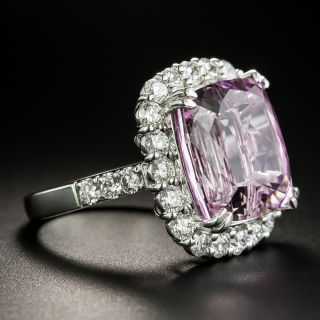 Estate 15.43 Carat Kunzite and Diamond Ring