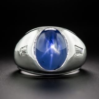 Estate 15.50 Carat Natural Blue Star Sapphire Ring - AGL - 3
