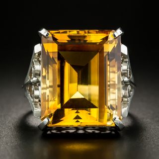 Estate 17 Carat Citrine Cocktail Ring - 3